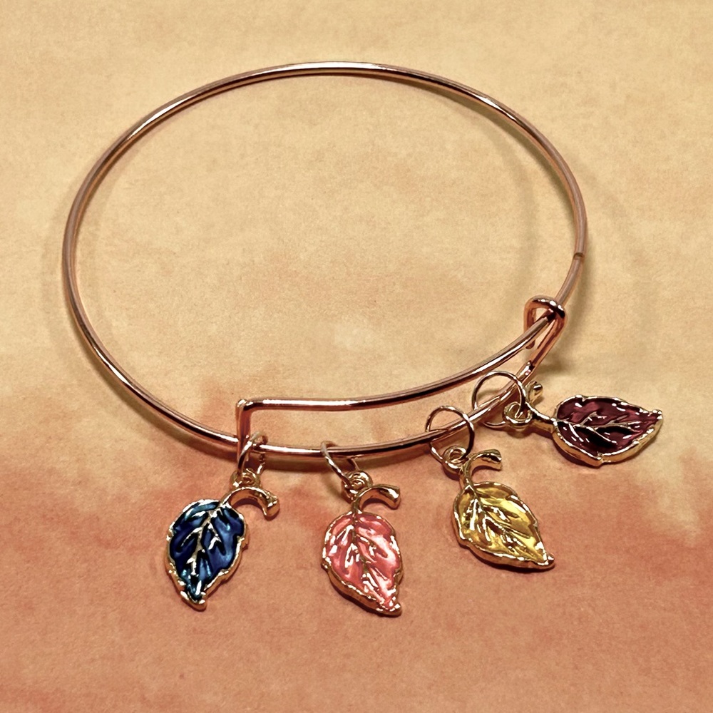 Handmade Fall Bangle Charm Bracelet!